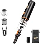Armor All AA07V2 0901 Cordless Car Vacuum Handheld Mini Vacuum Cleaner for Car Interior Home, Orange