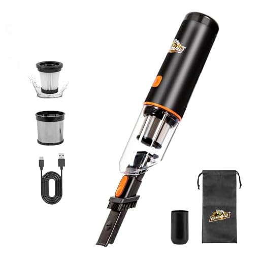 Armor All AA07V2 0901 Cordless Car Vacuum Handheld Mini Vacuum Cleaner for Car Interior Home, Orange