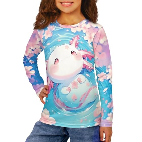 Kids Tshirts Girls Long Sleeve Crewneck Tees Shirts Casual Sport Pullover Tops Size 3-16 Years3