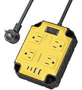 8-Outlets Heavy Duty Power Strip with 4 USB Ports(2 USB-C), Industrial Magnetic Surge Protector P...