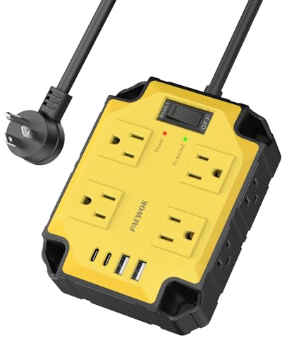 PAEWOK 8-Outlets Magnetic Heavy Duty Power Strip with 4 USB Ports (2 USB-C)