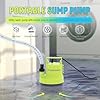 PANRANO 1/3 HP Submersible Water Pump 2000 GPH Portable Small Sump Pump For Pool Cover, Basements, Puddles, Gardens Ponds With 16.4 Ft Power Cord and Hose Adapters, Yellow