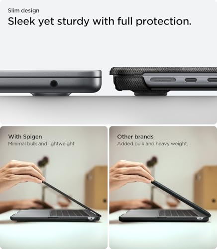 Spigen for MacBook Air 13 inch Case M5 (2026), MacBook Air 13 inch M4/M3/M2 (2025-2022), Urban Fit Protective Premium Fabric Case Cover, 13.6 inch, A3449 A3240, A3113, A2681, Black - image 5