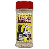 Obie Cue's Lemon Pepper Seasoning Low Sodium Poultry Fish Gluten Free 4.8 Oz