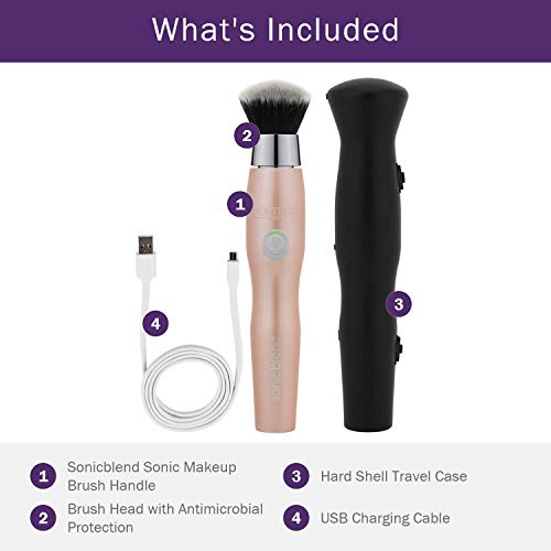 Michael Todd Beauty Sonicblend Makeup Brush – Antimicrobial, Rechargeable – For Liquid, Cream, and Powder Based Make Up – For All Skin Types