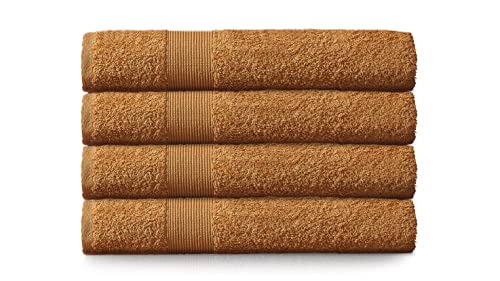 Ensemble de serviettes de bain 550 g/m² (70 x 140 cm) - Serviettes en coton pour hôtels et spas, douceur et absorption maximales (4 pièces) Cover