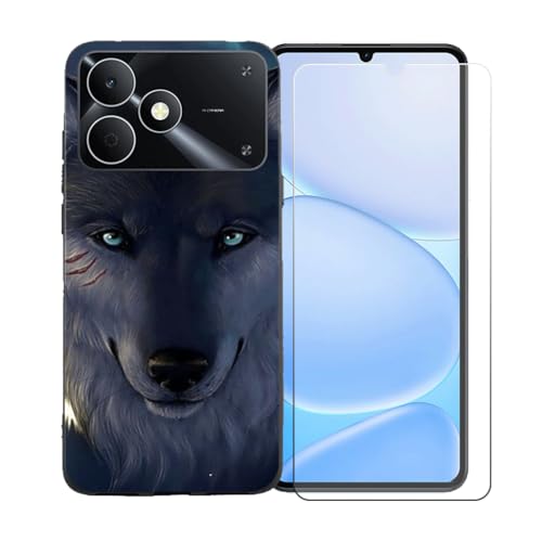 CongJiaLingXi�P�[�X�K�p�� Realme Note 80 (6.74") + �������ꂽ�K���X�X�N���[���v���e�N�^�[�A�_��ȃV���R�[���V�F���o���p�[TPU�ی�J�o�[�̂���,BST12