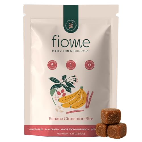 Fiome Fiber Supplement - 5g Daily Fiber Bite - Supports Regularity, Digestion and Gut Health - All Natural Ingredients, Banana Cinnamon Flavor, 30 Servings