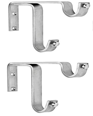 DDrapes Stainless Steel Abstract SS Bracket for 2 Curtain Rod (70