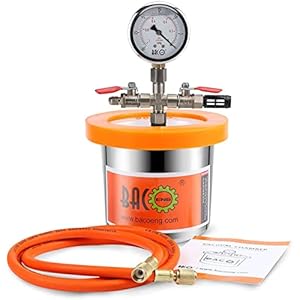 BACOENG Universal Vacuum Chamber Series: 1.2 Quart Stainless Steel Vacuum Chamber Kit, Vacuum Degassing Chamber for Resin, Silicone and Epoxies