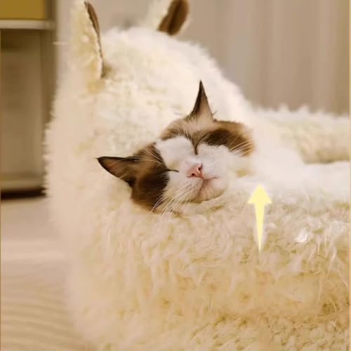 Lit caverne pour chat d'intérieur niche douillette - 8