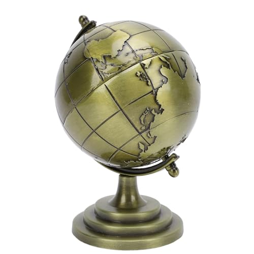World Globe,Metallic Luster Alloy Globe with 360° Rotating Design for Office Study School, World Globe Earth Globe Globe Model