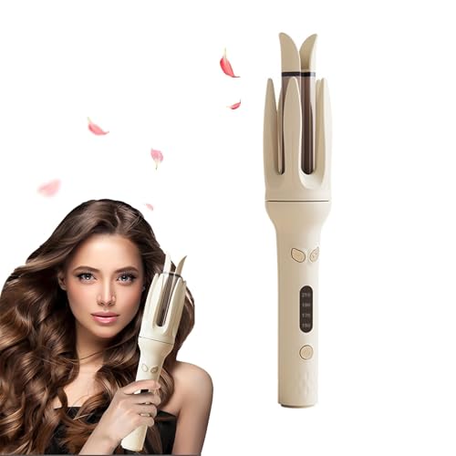 Rotating Curling Iron, Automatic Curling Iron with 4 Temperature & 3 Timer, Hair Waver with Anti-Tangle, Anti-Scald and Auto-Off, Double Voltage Automatic Curl for Hair Styling