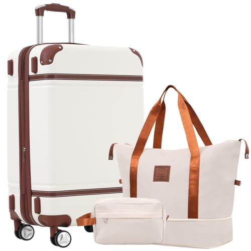 Hardshell Luggage Sets With Bags, Lightweight Suitcase, Double Spinner Wheels, TSA Lock