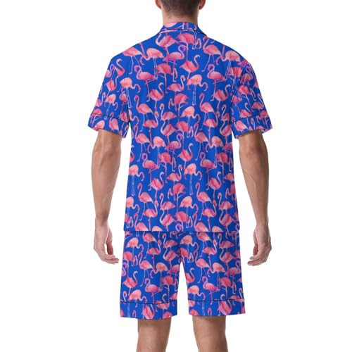 Men's Pajamas Sets 2PCS Short Sleeve Loungewear Pajamas Button Down Soft Sleepwear Pj Sets2