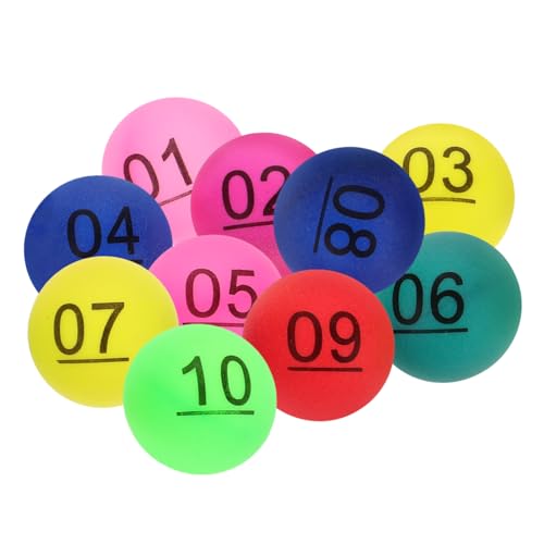HOOTNEE 10pcs Pp Reusable Balls Raffle Number Balls for Party Game Fun Raffle Drawing Balls Printed Numbers