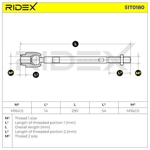 RIDEX Snodo Assiale FIAT,PEUGEOT,CITROËN 51T0180 381227,9750001180,9750001180 Giunto Assiale,Tirante Assiale,Giunto assiale, Asta trasversale,9941080 - 6
