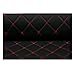Simili Cuir Similicuir Matière Imitation Cuir Tissu Vinyle Art Artisanat leathercloth - Vendu au mètre -Diamant ,pour Housses de siège de Voiture,Noir (Color : Black Square, Size : 1.43×3m)