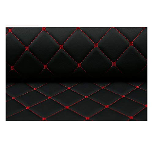 Simili Cuir Similicuir Matière Imitation Cuir Tissu Vinyle Art Artisanat leathercloth - Vendu au mètre -Diamant ，pour Housses de siège de Voiture,Noir (Color : Black Square, Size : 1.43×5m)