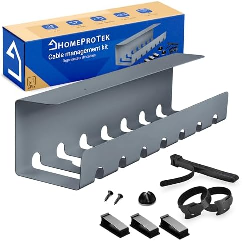 Desk Cable Organizer for Organizing Cables – x1 Grey Desk Cable T...