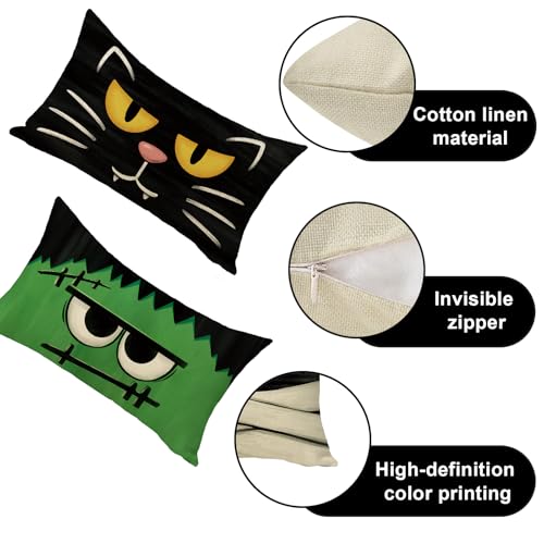 Ussap US-405-PC-12 Halloween Jack O Lantern Decorative Throw Pillow Covers 12 X 20 Set Of 4 thumb #3