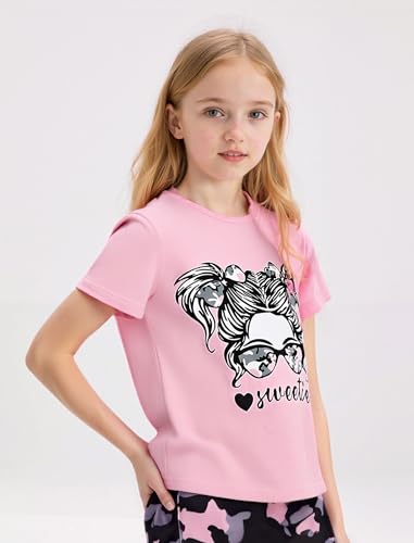 Image of Girl Clothes Cute Cool Girl Tops Splicing Pants 2 Piece Girls Summer Outfits 6-14 Years