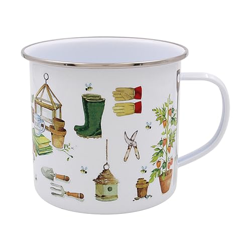 The Leonardo Collection Green Fingers Tin Mug for Home & Kitchen | Newly Designed Mugs for Tea & Coffee | Lovely Cup for Mens Gifts & Birthday Gifts for Women