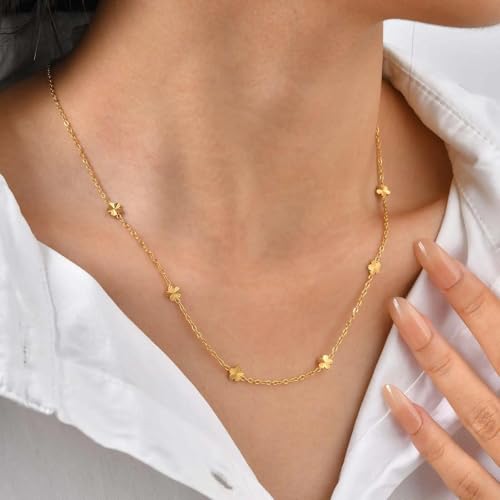 Collier pendentif fleur plaqué or, cadeau Saint-Valentin - 7