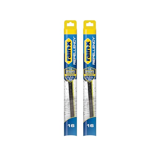 Rain-X 810358 Repellency Water Repellent Wiper Blades, 16" Windshield Wipers (Pack of 2), All Weather Streak-Free for Enhanced Visibility w/Water Repellency Formula [Amazon Exclusive]