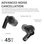 TOZO Hybrid Active Noise Cancelling Wireless Earbuds with 6 Mics AI Clear Call Ear Buds 55H Playtime with LED Display 32 Preset EQs via APP Bluetooth 5.3 IPX8 Waterproof in Ear Headphones - Image 3