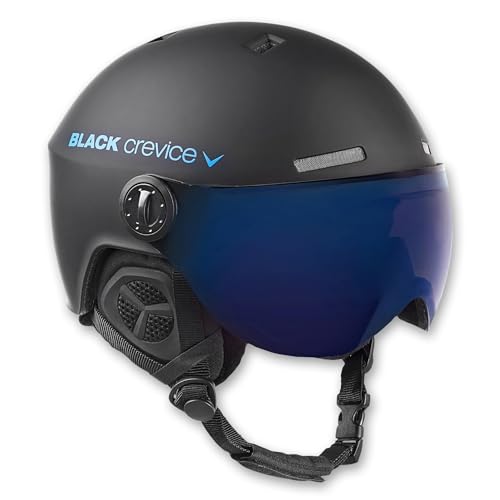 Black Crevice Skihelm mit Visier, Gstaad, BCR143921, schwarz/blau, Gr. S/M