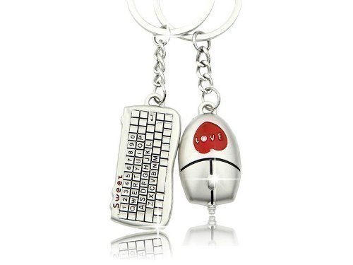 Preisvergleich Produktbild Pfiffig-Wohnen Schlüsselanhänger für Paare - Chat-Bekanntschaft