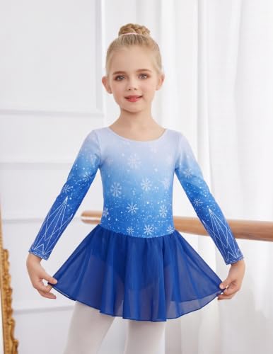 Image of Arshiner Kids Girls Classic Long Sleeve Leotard Dance Ballet Dress