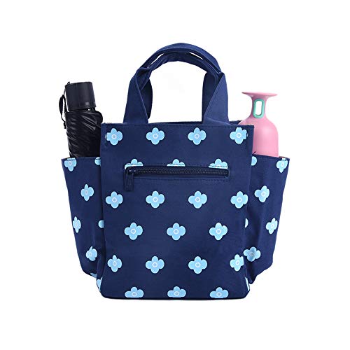 Small Lunch Bag Box Tote Handbag With Water Bottle Holder For Women Mom Snack Bag(Flower Print) #TOP2
