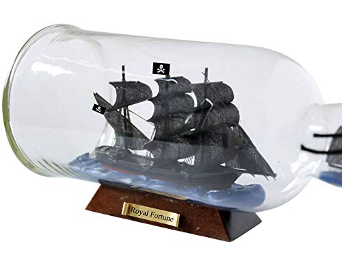 Hampton Nautical Black Bart's Royal Fortune Modello Nave in Bottiglia di Vetro 28 cm - Decorazione Nave Pirata