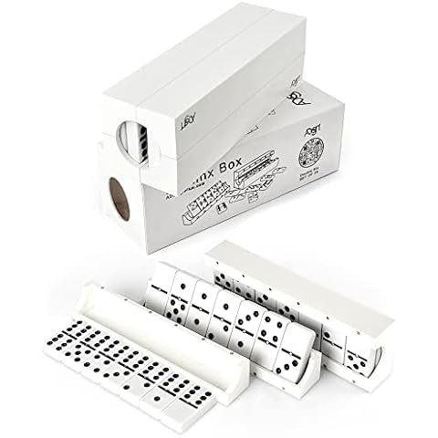 Dominó Juego de 28 | Doble 6 Profesional | Caja Multiuso | Blanco | por ADesign+ Cover