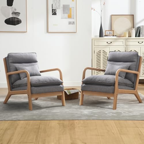 INZOY Accent Chairs Set of 2, Mid Century Modern Accent