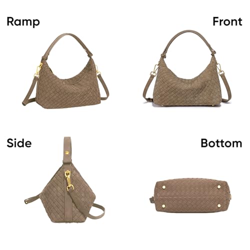 Bolso hombro ante tejido hobo estilo crescent miniatura 4
