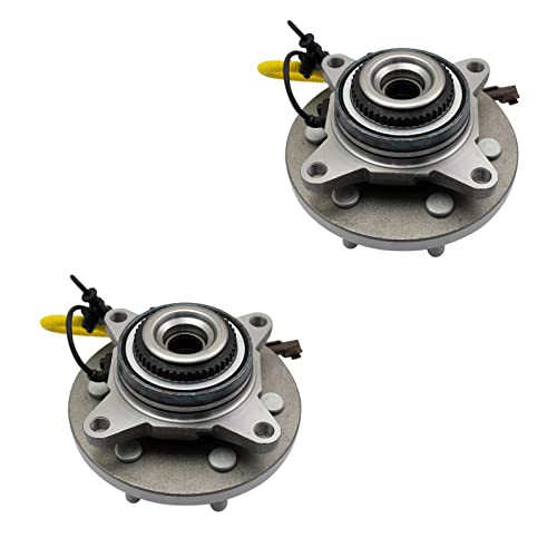 Image of TRQ Front Left and Right Wheel Bearing and Hub Assembly Set 2 Piece Compatible with 2018-2021 Ford Expedition 4WD 2018-2021 Lincoln Navigator 4WD