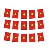 Vietnam Flag Vietnamese Flag, Small String Vietnam Flags Mini Vietnamese Flags Banner, Used for Party School Sports Events Patriotic Festival Decorations