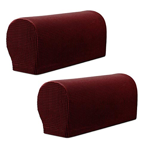 HALOUK 1 Paire Couvre-accoudoir,Jacquard Tissu Elastique Accoudoir Couvre Antidérapant Spandex Protège-accoudoir pour Fauteuil Canapé de Salon Inclinable-S Cover