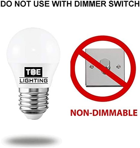 TBE LIGHTING LED G45 Golf Ball Bulbs - Pack of 3 - E27 / ES / Edison Screw Base - 5w - Daylight White 6000K - 450 Lumens