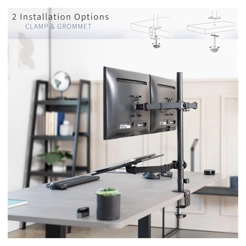 Support double ecran bras articule moniteur 24 pouces et PC - 5