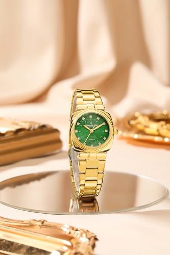 Image of London Fog Salisbury Collection Watch for Women with Geometric Patterned Dial, Crystal Hour Markers Quartz Movement and Stainless Steel Strap - LFW20001