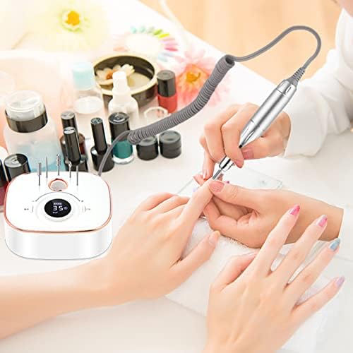 Nail Drill 35000RPM, Electric Nail Files Professional Electric Nail Drill for Acrylic Nails Gel Nails, Portable Nail Drill, Efile with LED Display& 6 Nail Drill Bits for Home/Salon
