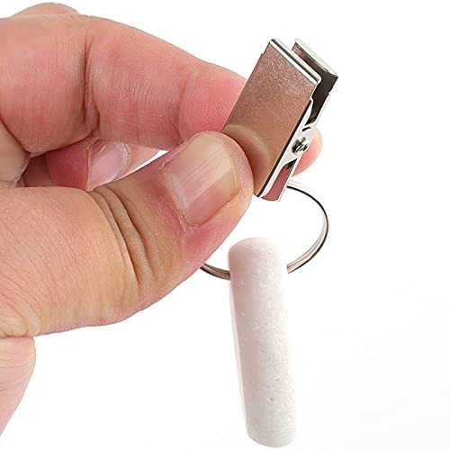 Deayou 12 Pcs Tablecloth Weights, Marble Stone Table Cloth Weights Indoor Outdoor, Teardrop Heavy Table Cover Holder Hanger With Metal Clip For Patio Table, Picnic, Garden Flag, Curtain (White) #TOP3