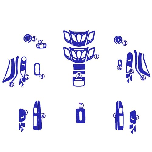 Autocollant de poignée de porte contre usure panneau central carbone bleu Ford Fiesta 2009-2015