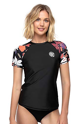 Axesea Women's Rashguard Short Sleeve Rash Guard Swim Shirt Uv Sun Protection Swimsuit Tops #TOP20