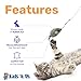 Kats’N US 2 Inch Rabbit Fur Mouse Cat Toy Wand – Interactive Teaser with Bell, Soft Real Fur Furry Lure, Durable Fiberglass Wand & Line for Indoor Play, Exercise & Hunting Instincts