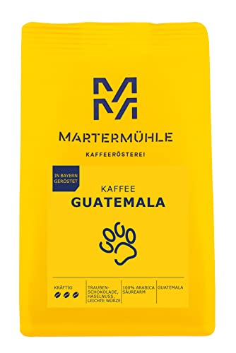 Martermühle Guatemala Kaffeebohnen 1kg kräftig I Arabica I Aromen: Haselnuss, Leichte Würze, Trauben-Schokolade I Ganze Kaffee-Bohnen schonend geröstet, säurearm Cover